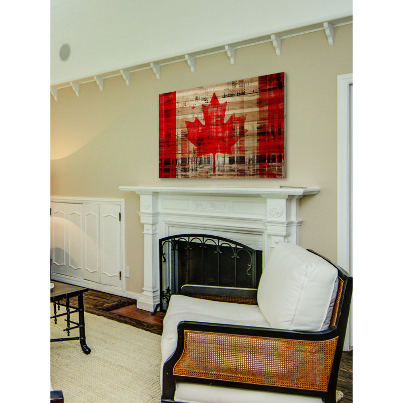 « canadien trees » par parvez taj,, reproduction d’art sur bois de pin naturel, H 24 po x l 36 po x P 1,5 po