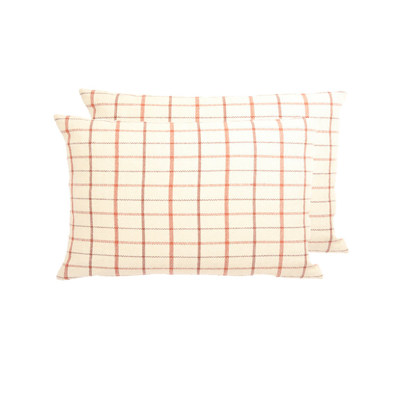 Coussin London, Brown Plaid, H 18 po x l 18 po, Pillow Cover Only - No Insert
