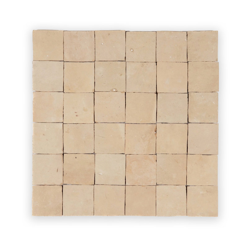 Carrelage mural mosaïque carré 2 po x 2 po Zellige, Crème, crème