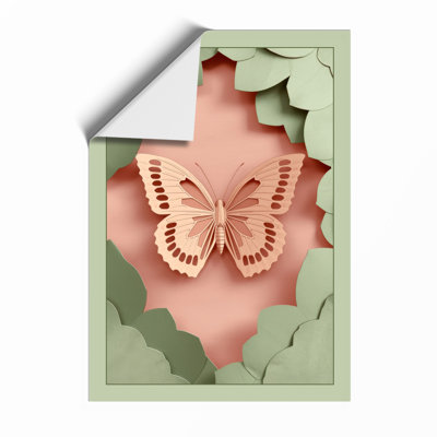 Layered Butterfly Botanical - Framed Print