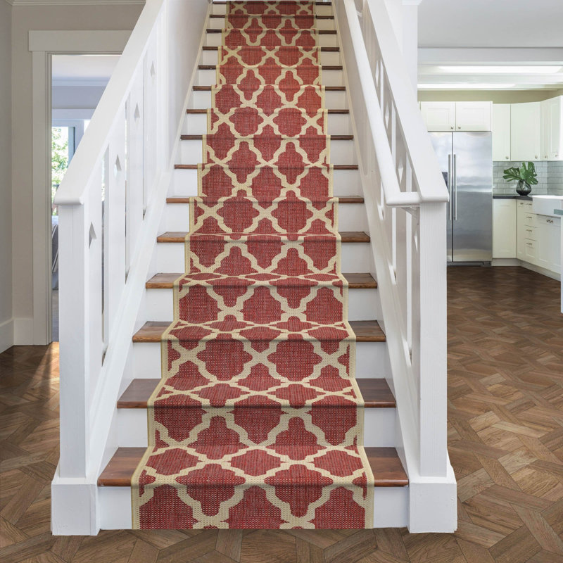 Stair Runner Trellis Flatweave Area Rug, Runner 66 x 660 cm