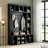 Farmhouse Wooden Style Hall Tree With 6 Hooks-1629220517
