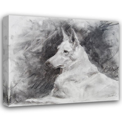 Lark Manor™ Campbell, Robert Gallery Wrapped Canvas Art Titled: White Shepherd in Grey