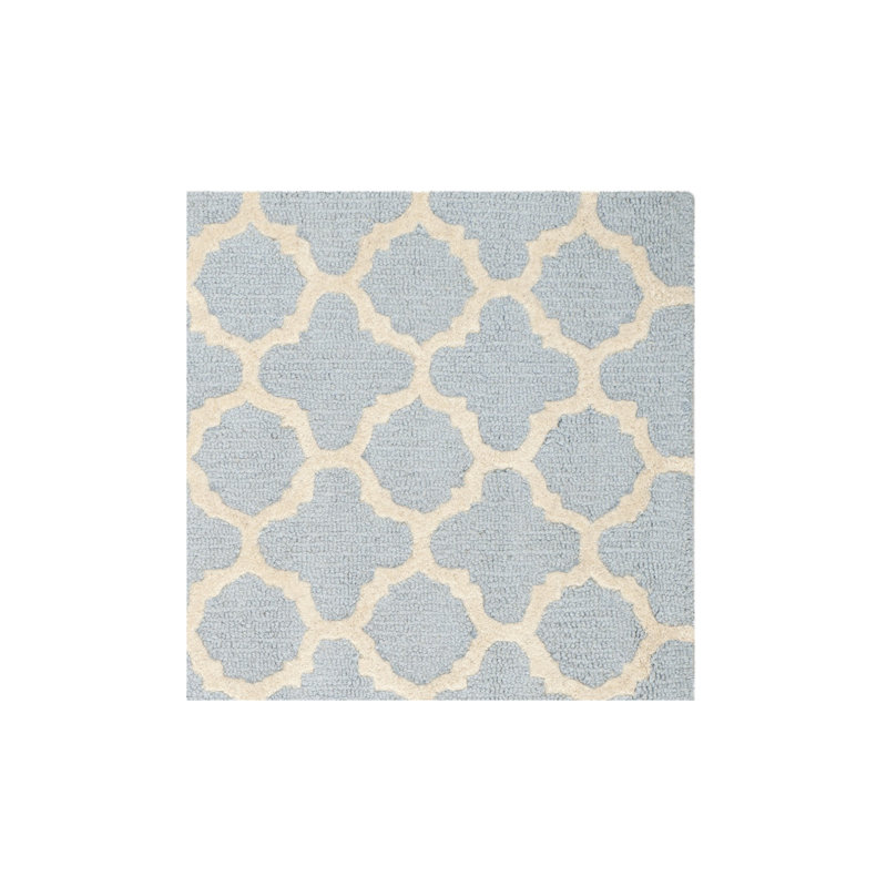 Cannen Hand Tufted Wool Geometric Rug, Square 6'