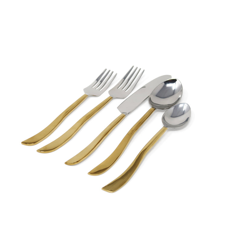 Ensemble de couverts Mercer41 Dynita - Service pour 4, Argenté/doré