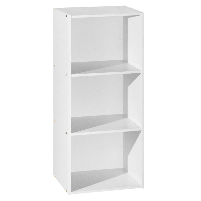 Tall Bookcase with Open Storage Bookshelf for Home or Office, White, (3 Shelves) 35.62"H x 15.9"W x 11.7"D