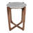Adonia Modern Marble Top Accent End Table With Wood Base For Living Room And Entryway - Modern Rustic Accent For Narrow Side & Small Spaces - Ivory & Gray