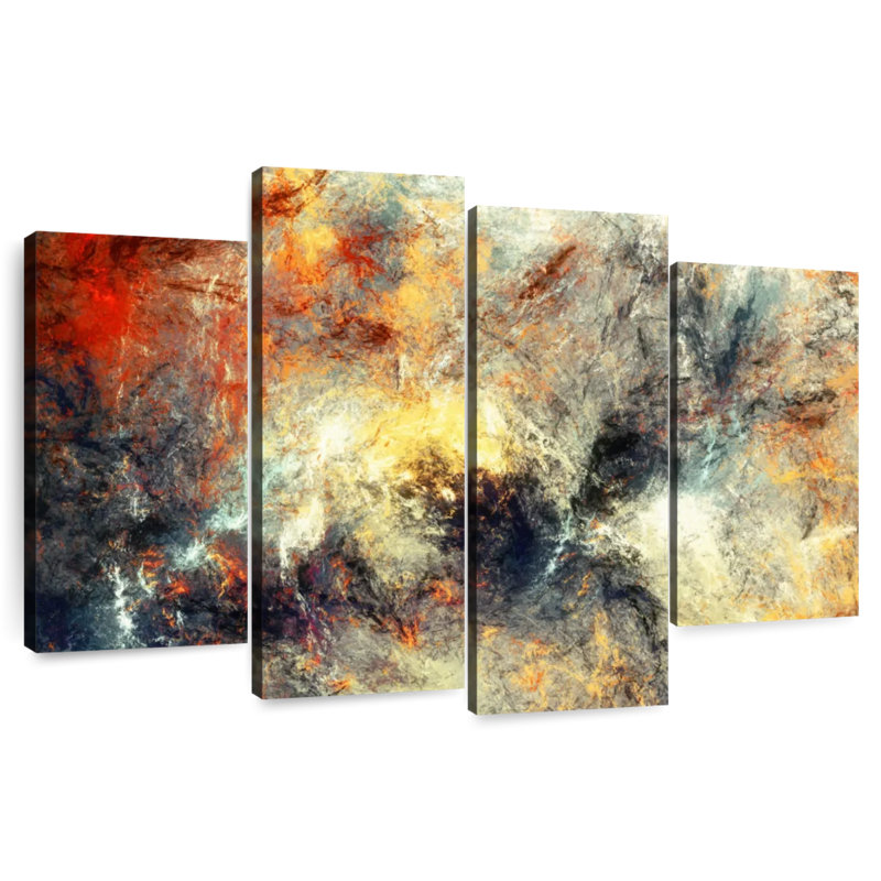 Feu grunge abstrait Avery, H 42 po x l 68 po