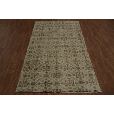 Tapis turc Anatolian floral fait à la main 6 x 10