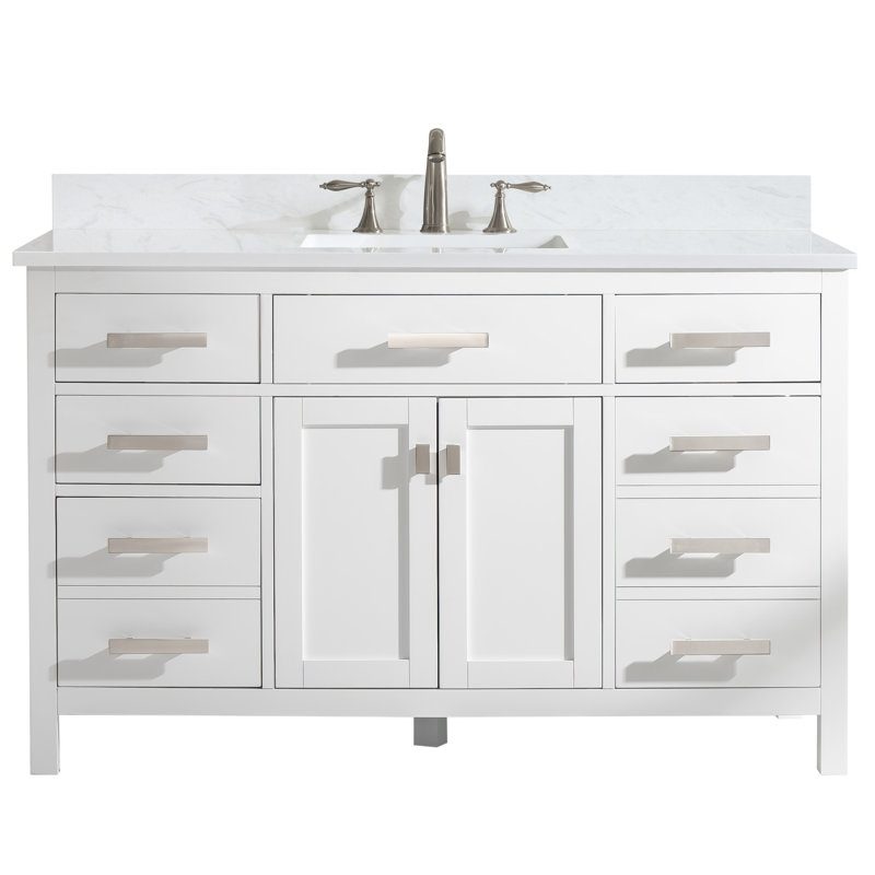 Ensemble de meuble-lavabo simple 54 po Binion, Blanc