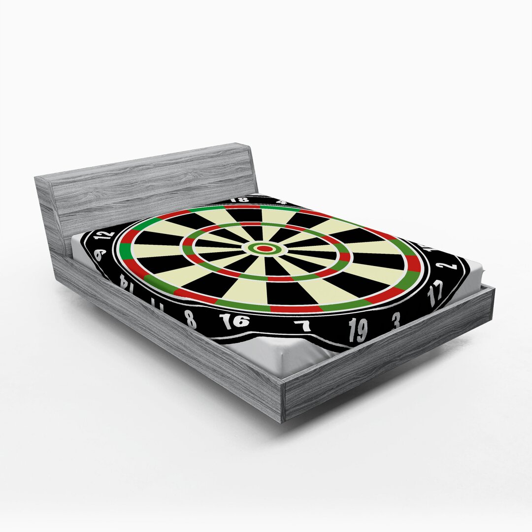 Spannbetttuch, Dart Board Lifestyle, Sport, Vermilion Grün Schwarz