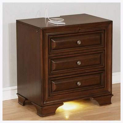 3 - Drawer Solid Wood Nightstand