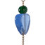 Carillons décoratifs en forme de cœur pour la cour extérieure - carillon de jardin suspendu abstrait avec cloche pour art de patio - 39 po, or et bleu