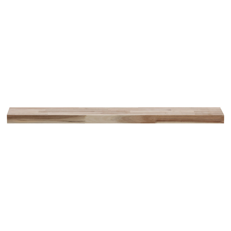Unfinished Acacia Floating Shelf, 1.5" H x 36" W x 6" D