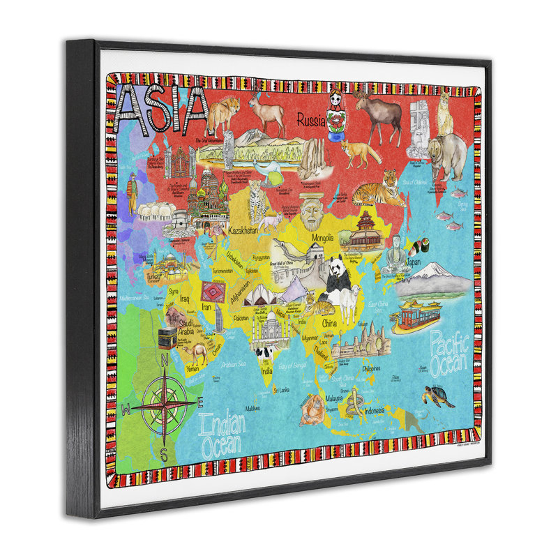 Art asiatique asiatique, estampe numérique encadrée par Marley Ungaro, Giclée encadrée noir minuit, H 11 po x l 14 po