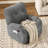 Modern Chenille Swivel Rocking Gray Recliner-591923574