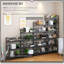 Bibliothèque pliante à 5 niveaux, bibliothèque industrielle H 51,2 "- aucun assemblage requis, tablettes de rangement pliables pour la chambre à coucher, le salon ou le bureau personnel - blanc / or