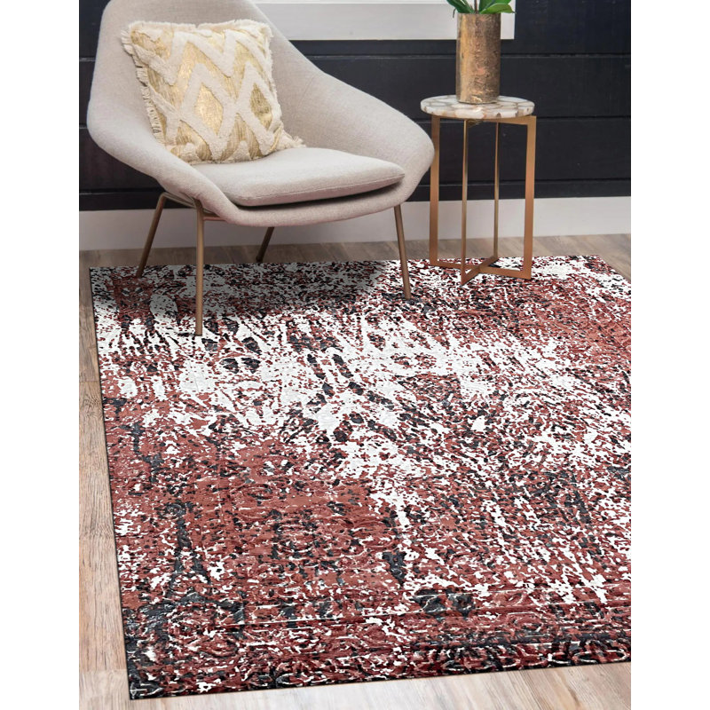 Adelfa Red Hand Knotted Wool Rug