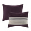 Couette King violette en suédine synthétique - 7 pièces, texture douce, détails brodés, rembourrage, 2 taies d'oreiller assorties, 3 coussins décoratifs, style transitionnel, oreillers, jupe de lit, facile d'entretien