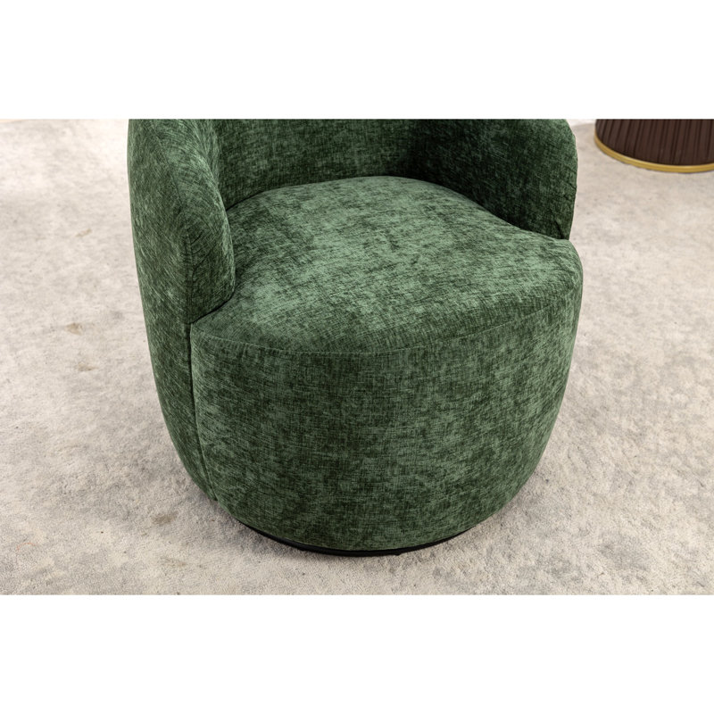 Genece Upholstered Swivel Accent Chair, Green Chenille