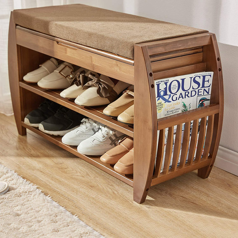 6 Pair Shoe Storage Bench Entryway Bench 