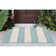 Tapis rayé bleu tissé à la main Jonathon