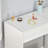 Makeup Desk With Drawer, Vanity Table Set With Flip-Up Mirror And Cushioned Stool, White