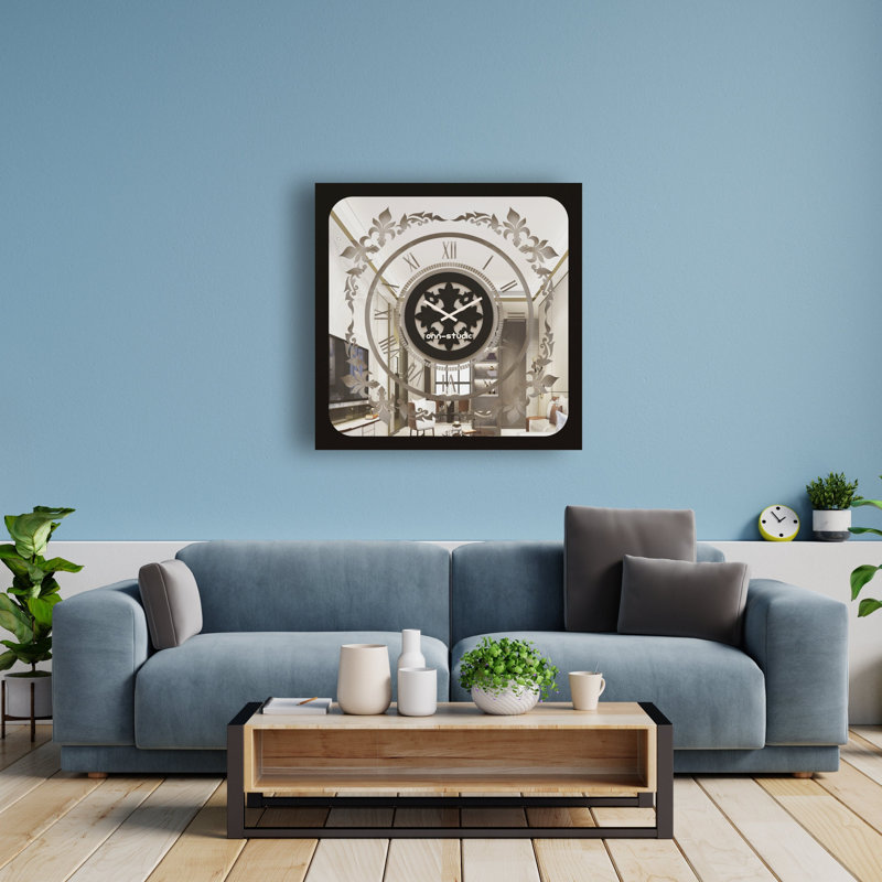 Allizzon Wood Wall Clock, 80cm H x 80cm W, Black