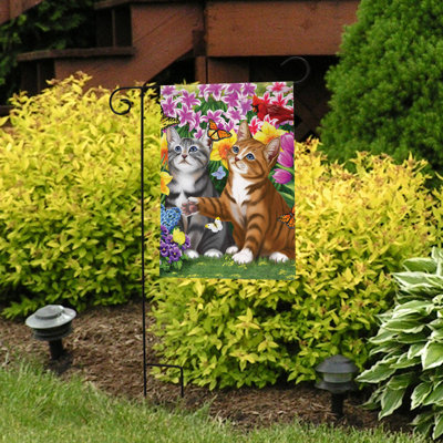 Drapeau de jardin pour chatons de jardin