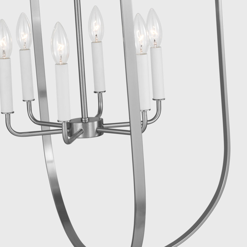 Lustre à neuf lumières Loretto de Génération Éclairage , Nickel brossé