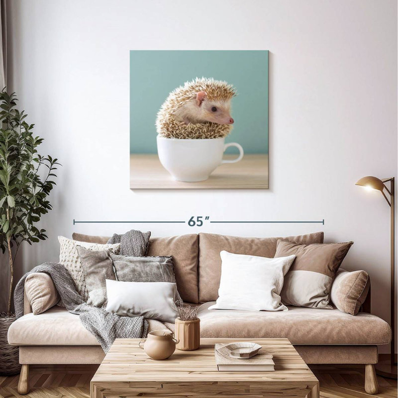 Crowle Hedgehog In A Teacup, H 36 po x l 36 po