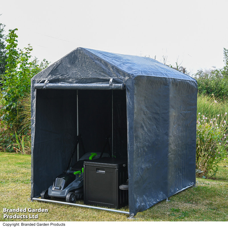 Heavy Duty PE Cover Shed 4x6ft Dark Grey