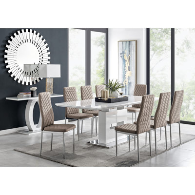 Eubanks Extendable Dining Set with 8 Chairs
