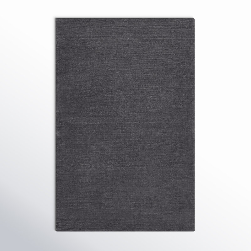 Crowe Wool Charcoal Gray Area Rug, Rectangle 5' x 8'