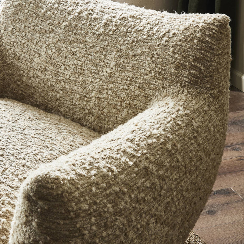 Margot Upholstered Swivel Chair, Solema Cream Boucle