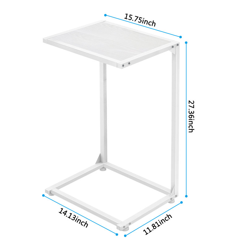 Ensemble de 2 tables d'appoint horizontales en forme de C blanc
