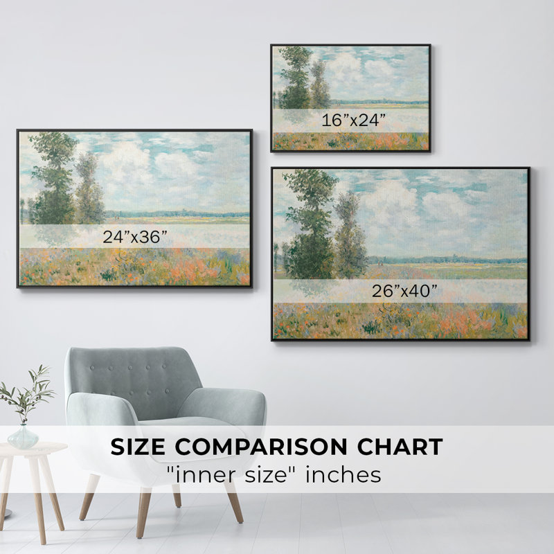 Paysage rétro -XCII, Toile encadrée noire, H 27 po x l 41 po x P 2 po