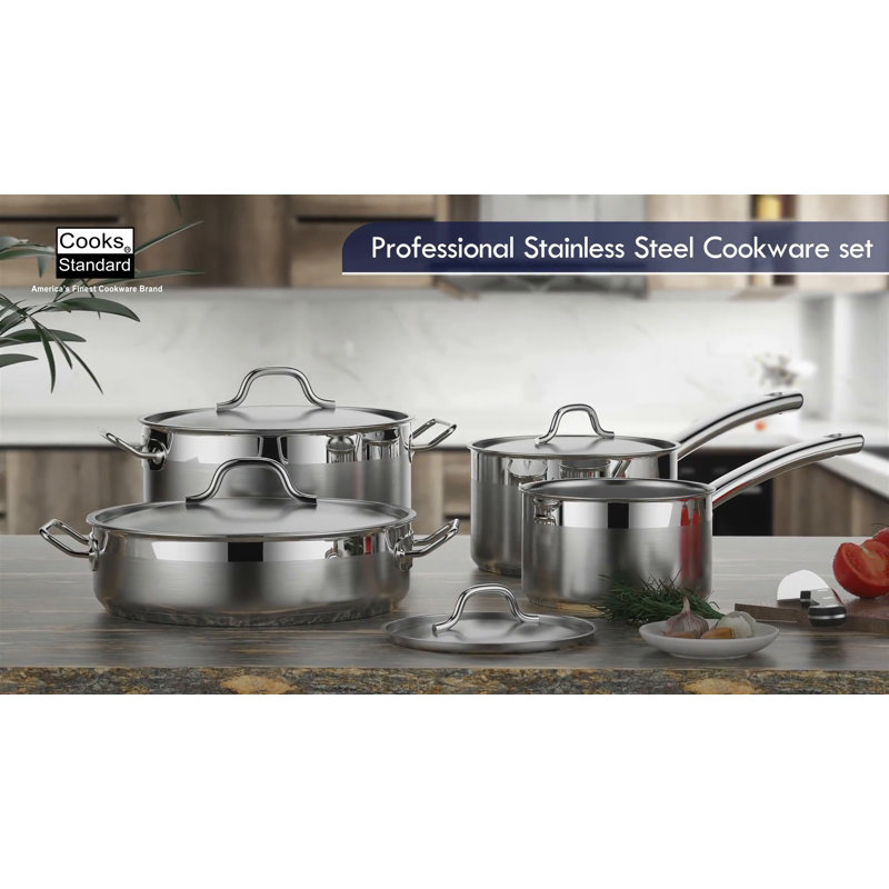 3-Quart Silver Stainless Steel Saucier with Lid