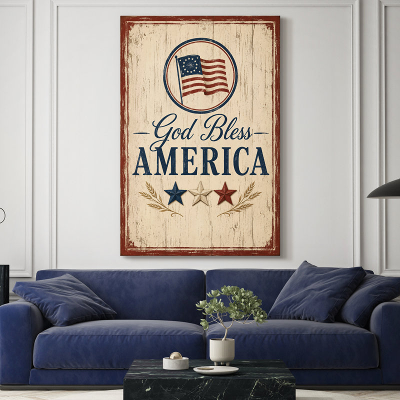 «Blessings on Old Glory», toile tendue avec châssis - prête à être accrochée, 40X60