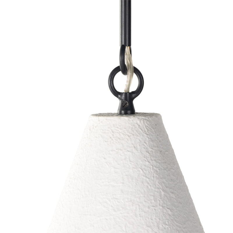 Grazia 1 - Light Pendant, Matte White Plaster/Antiqued Iron