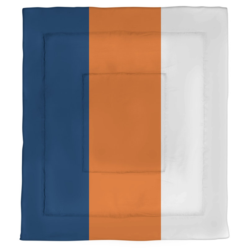 Édredon simple réversible Baltimore Baseball, Édredon simple, Bleu marine / orange / blanc