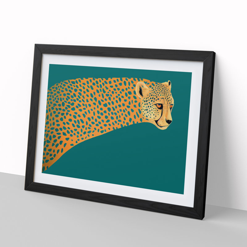 Cheetah Abstract - Single Picture Frame Painting, Black, 46cm H x 64cm W x 2cm D