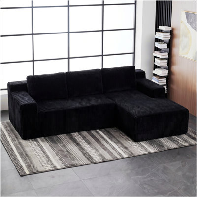 Corduroy Modular L Shaped Sectional Sofa, Luxury Floor Couch Set, Upholstered Indoor Furniture, Foam-Filled for Comfort and Style in Living Room and B