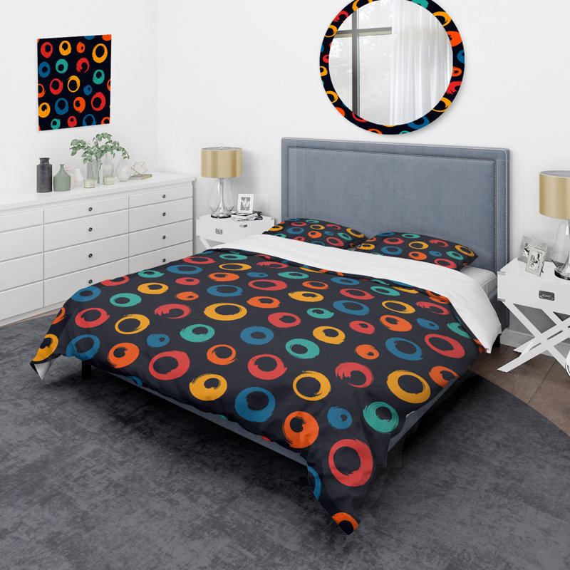 Ensemble de housse de couette en microfibre orange / rouge / jaune 2 pièces