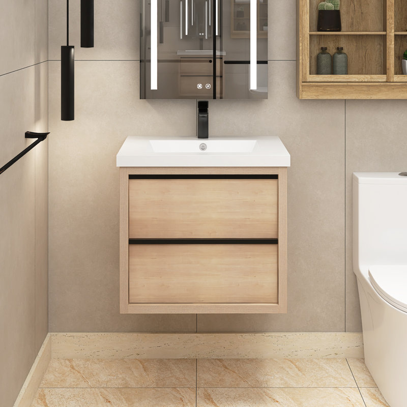 Kyrill 24'' Single Bathroom Vanity with Ceramic Top, White