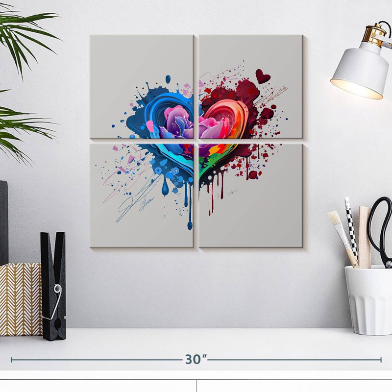 Hardie en forme de cœur abstrait texturé, H 18 po x l 18 po