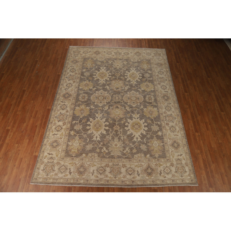 Vegetable Dye Brown Oushak Turkish Area Rug