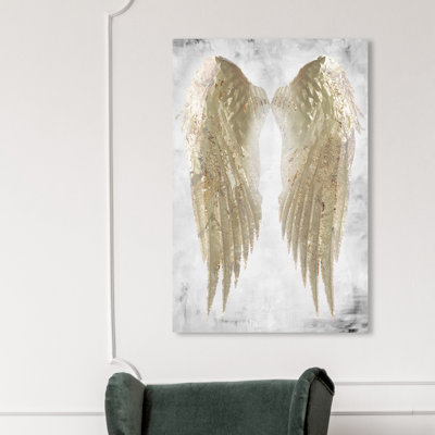 «Fashion and Glam Wings of Angel», reproduction d'art moderne sur toile métallique pour chambre