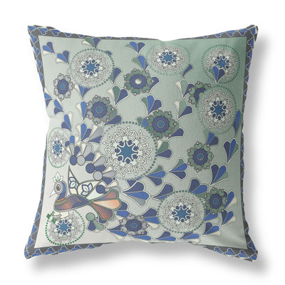 Coussin décoratif à motif floral 16 po x 16 po