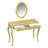 Luxury Makeup Vanity Desk With Oval Mirror, 3-Drawer Dressing Table For Jewelry Storage, Elegant Console Table For Entryway, Living Room Bedroom, Stylish Home Decor, Gold-1165519720